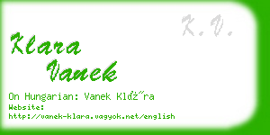 klara vanek business card